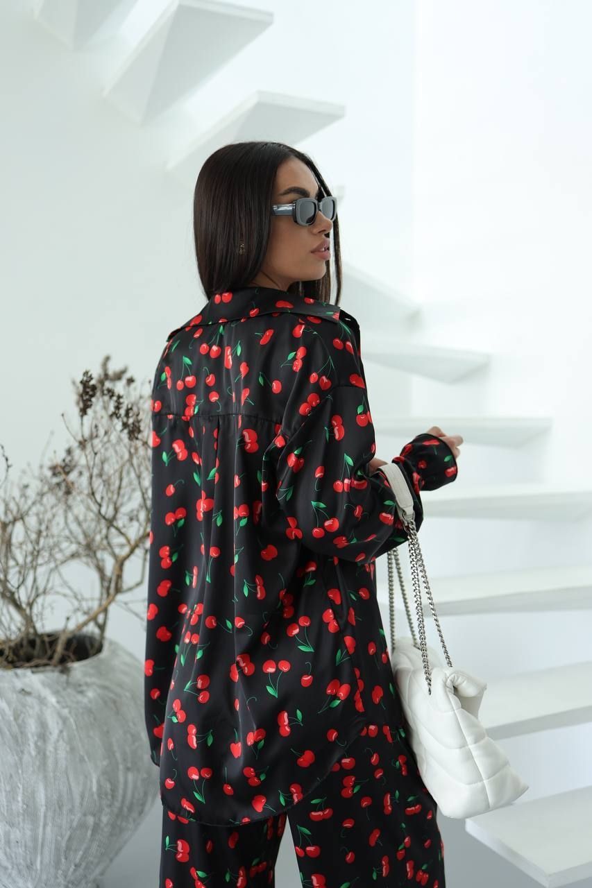 Шовковий костюм DUSHA MOD вишня S-М 028_cherry_S-М фото